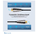 CABLE HDMI A HDMI FIBRA OPTICA 15MTS UHD 4K@60HZ V2.0 NETCOM PE-HF0015
