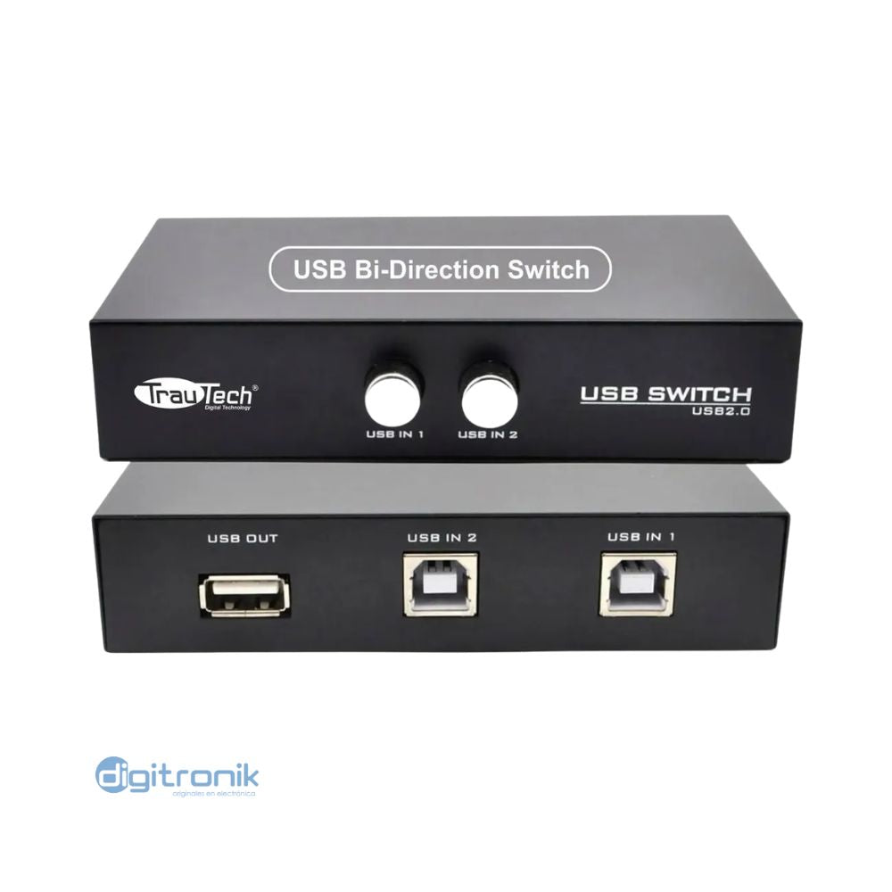 SWITCH USB IMPRESORA 2X1 MANUAL 2-IN 1-OUT TRAUTECH PE-SC0015