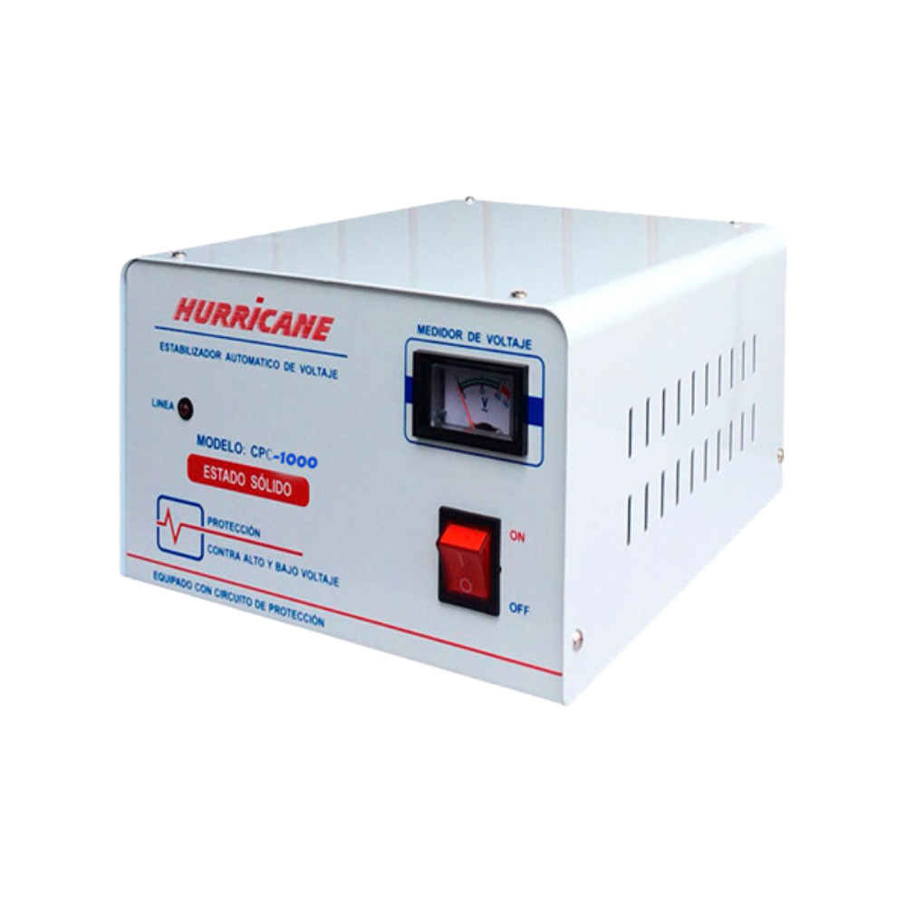 ESTABILIZADOR HURRICANE SOLIDO 1000W 3 SALIDAS 220 CPC-1000