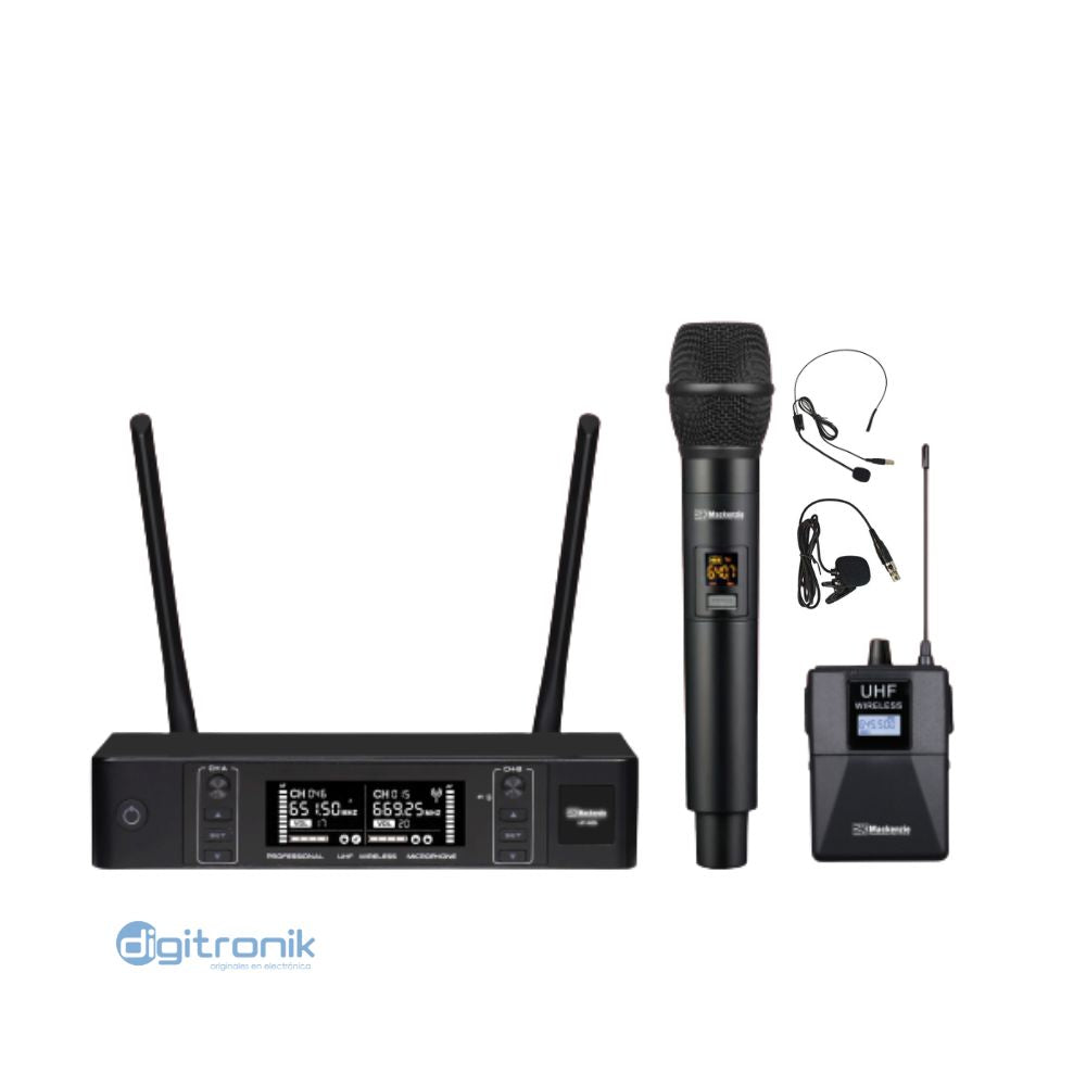 MICROFONO INALAMBRICO MANO, SOLAPERO, BINCHA 640-690 MHZ MACKENZIE UHF-425
