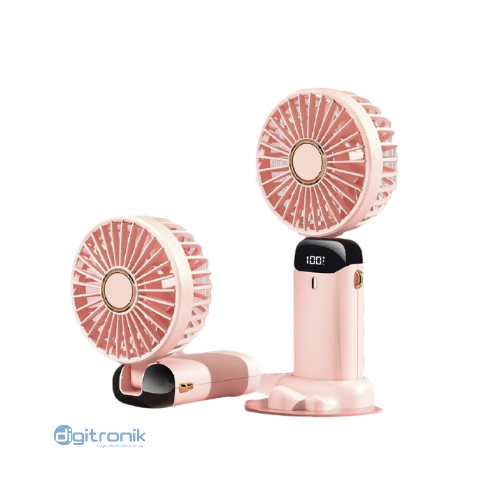 VENTILADOR RECARGABLE C/SOPORTE PARA CELULAR OPALUX OP-HF36-RS