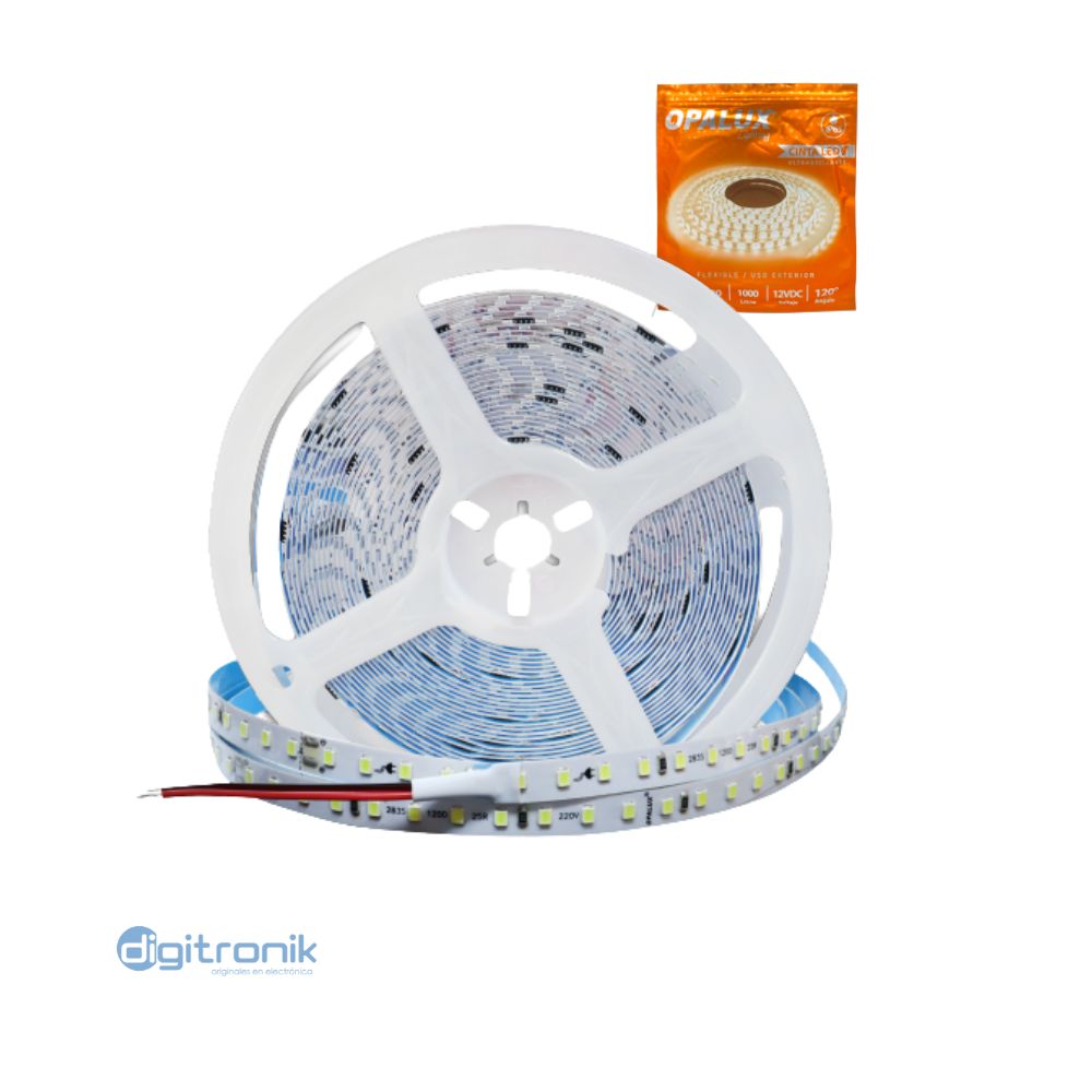 CINTA LED "OPALUX" 220V AC 800LM 3000K 120LEDS 5 METROS OP-LS120-225WW