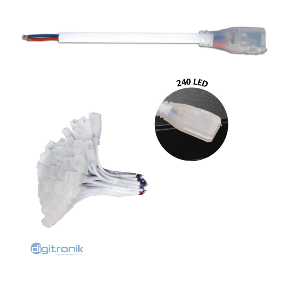 CONECTOR P/220V IP65 240LED C/CABLE 17CM CN240LD