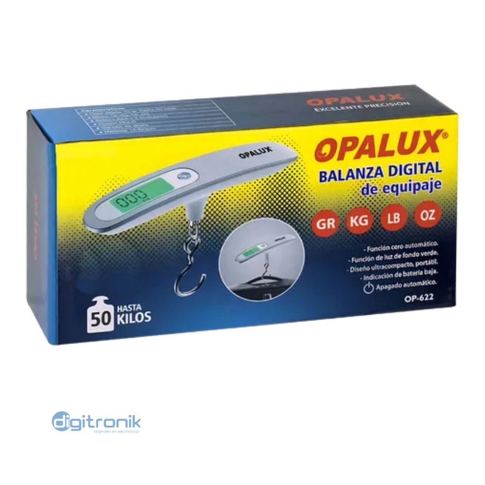 BALANZA DIGITAL DE EQUIPAJE 50KG OPALUX OP-622