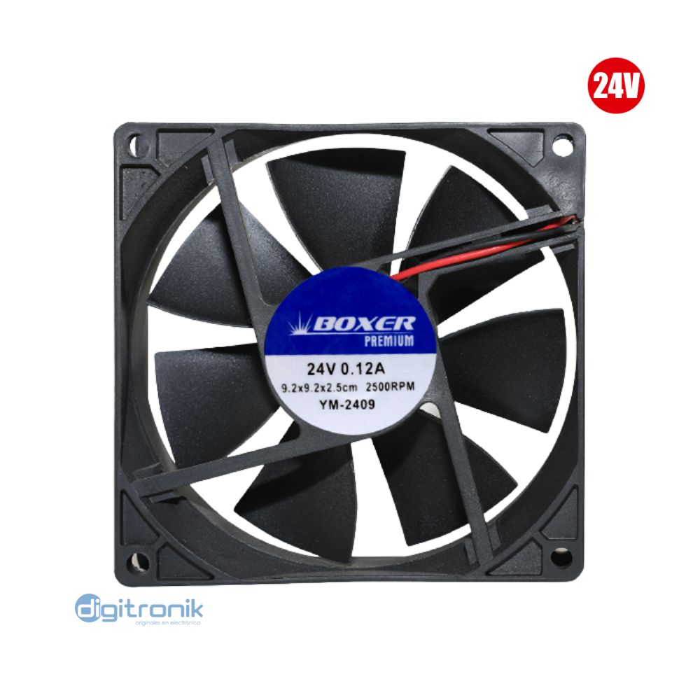 VENTILADOR PVC 24VDC 0.19AMP 90MMX90MM BOXER YM-2409