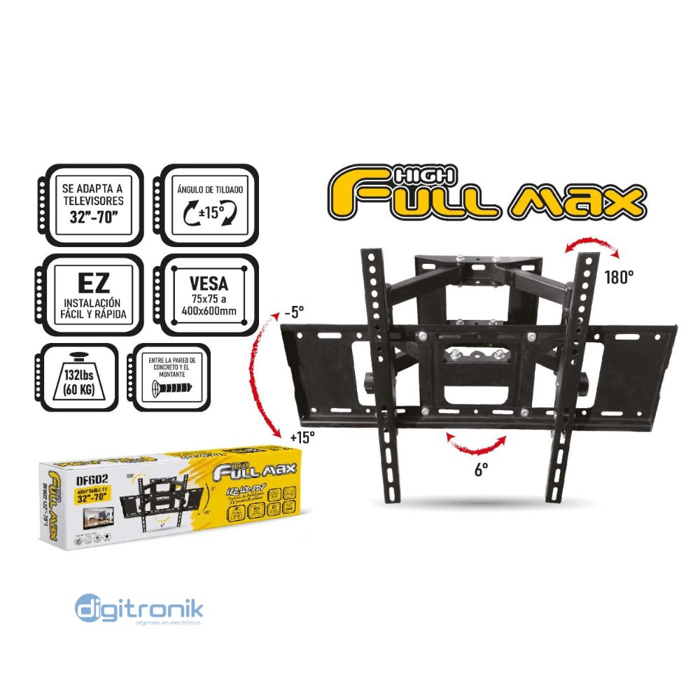 RACK P/TV LED PARED 32"-70" 60KGS ZZ-DF602