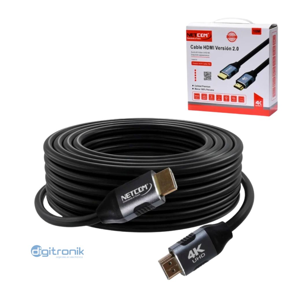 CABLE HDMI V2.0 DE 10MTS NETCOM PE-HD0110