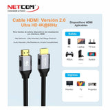 CABLE HDMI V2.0 DE 20MTS NETCOM PE-HD0864