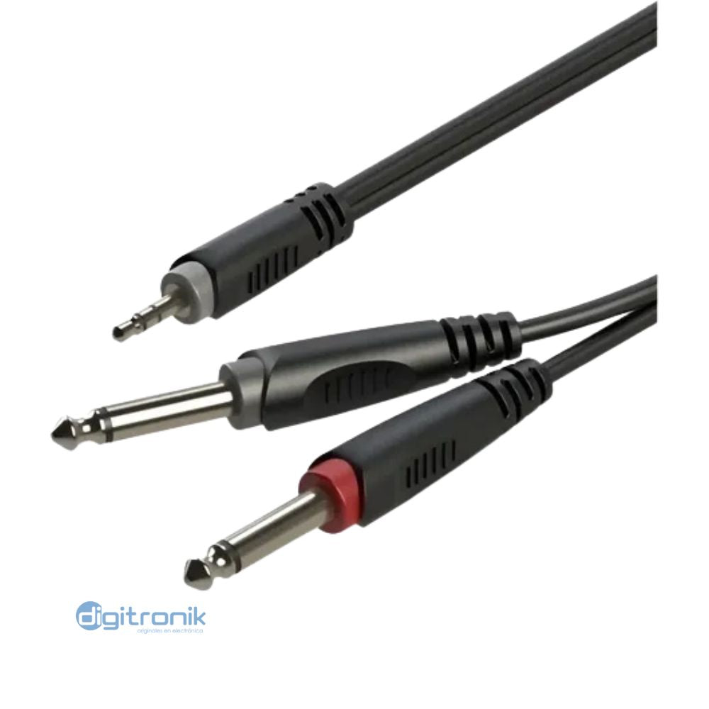 CABLE MINIPLUG ÉSTEREO 3.5MM A 2 PLUG 6.3MM 2M ROXTONE SAYC130L2