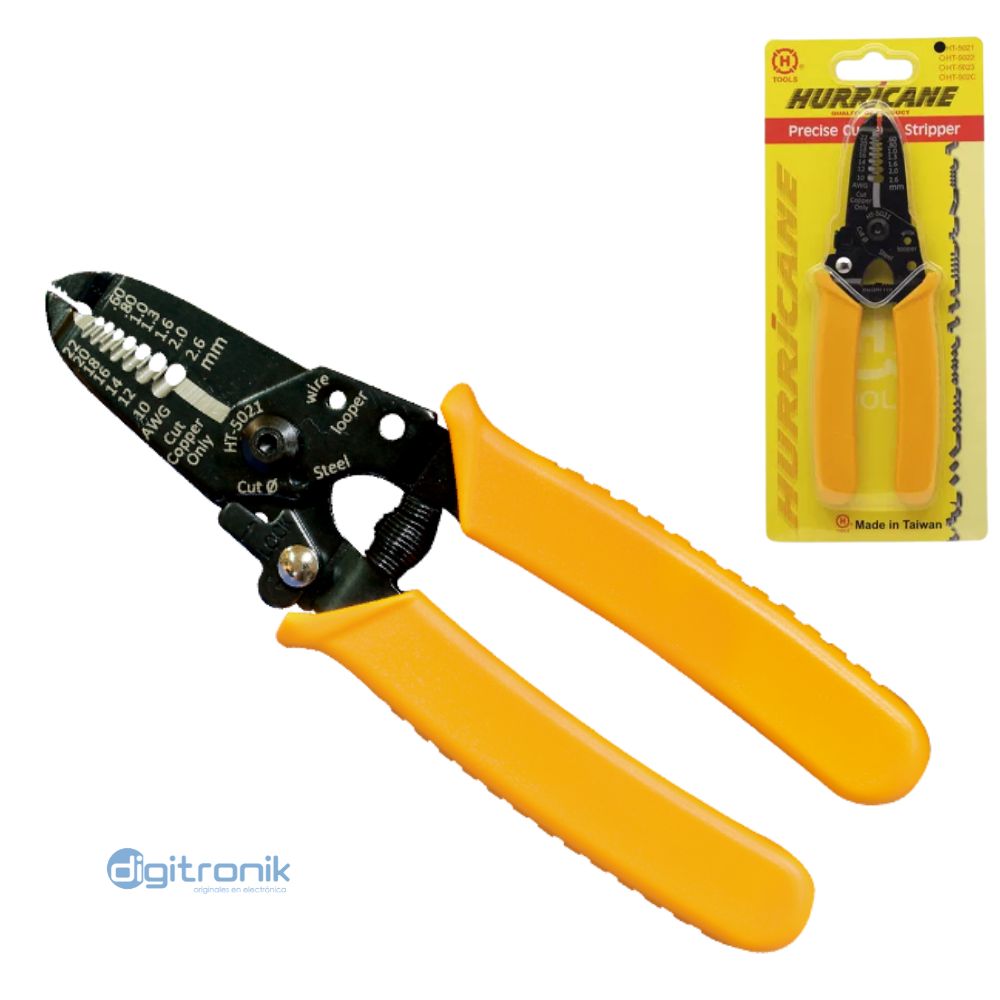 ALICATE PELACABLE HURRICANE AWG 22,20,18,16,14,12,10 HT-5021
