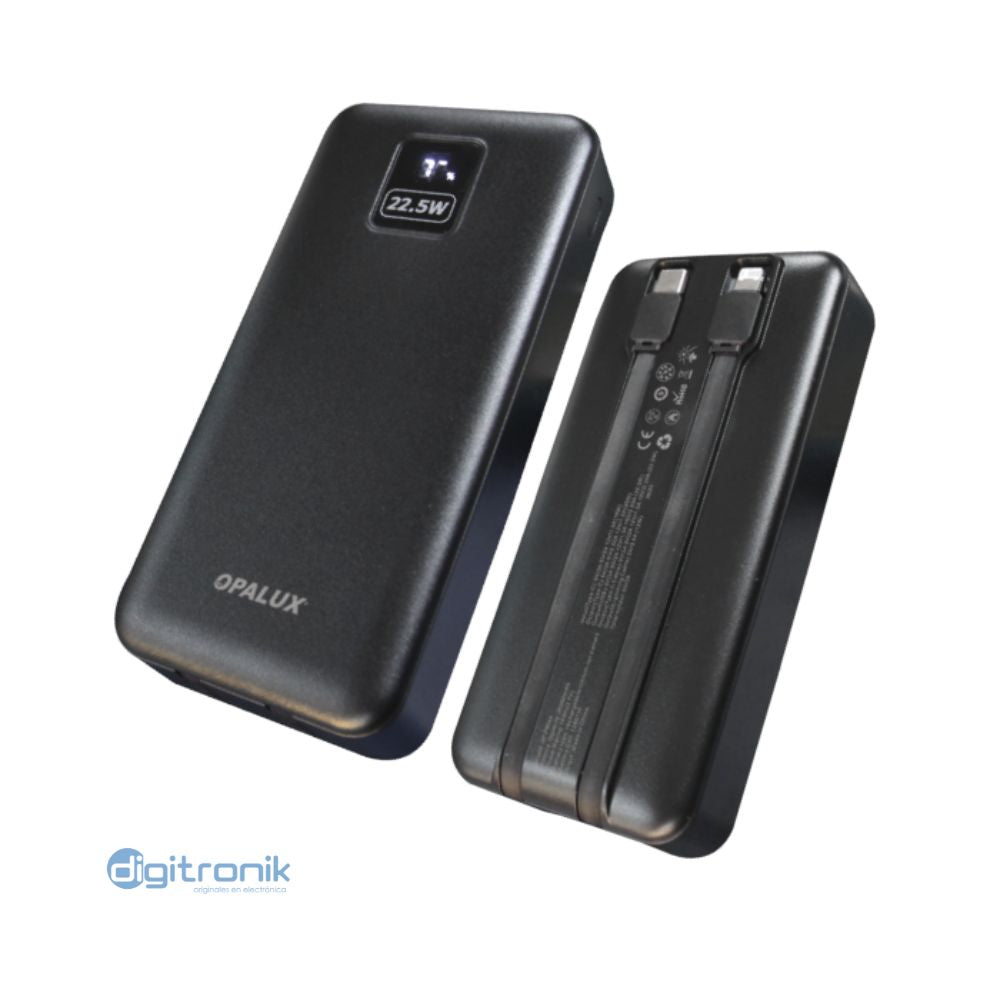 POWER BANK 20000MAH CARGA RAPIDA OPALUX OP-PB044