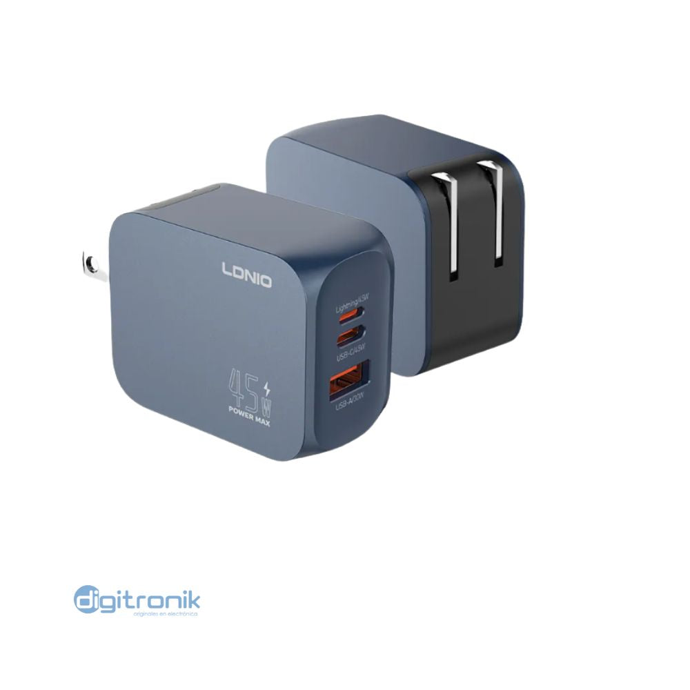 CARGADOR SUPER RAPIDO USB-C/A 45W LDNIO Q6
