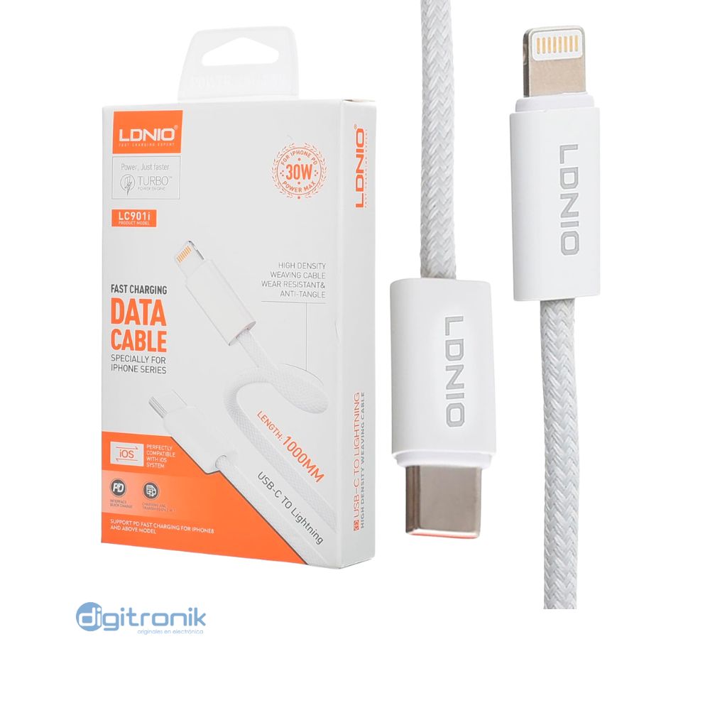 CABLE DATA TYPE-C A IPHONE 30W LDNIO LC901I