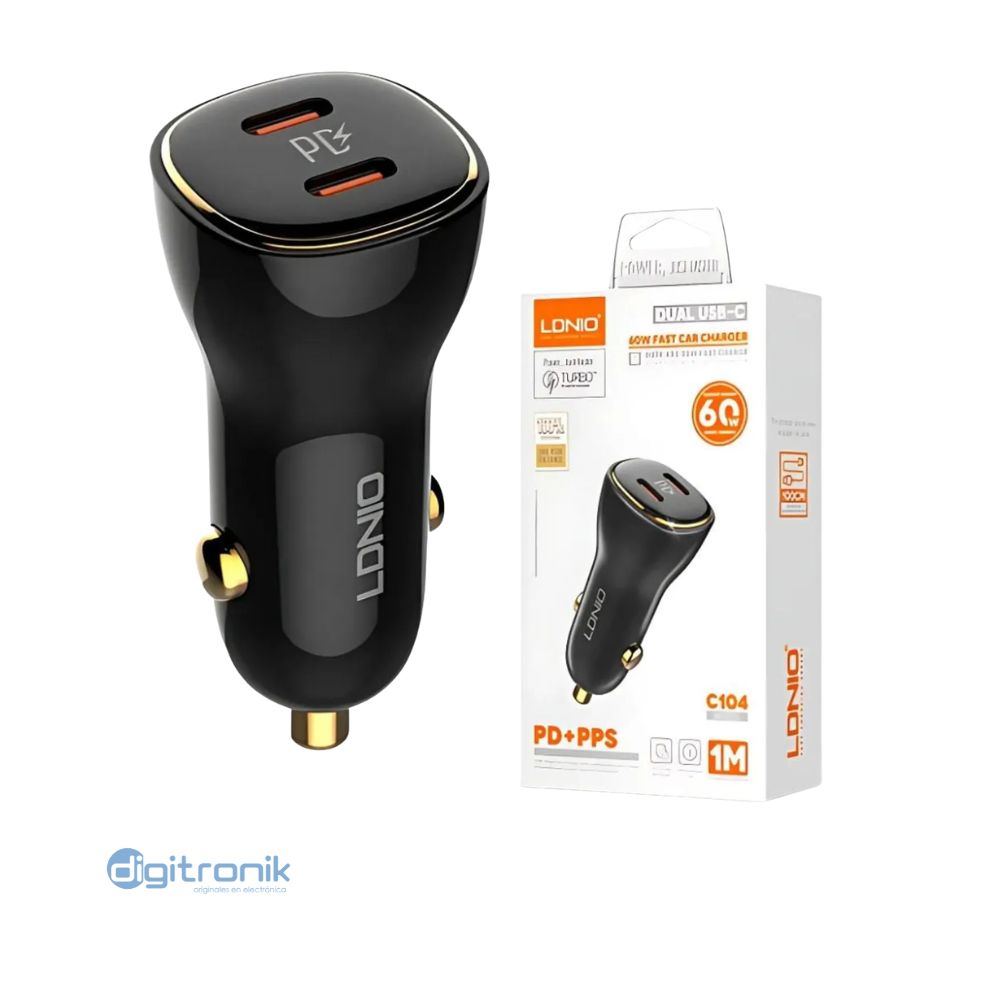 CARGADOR PARA AUTO USB-C PD SUPER FAST C104
