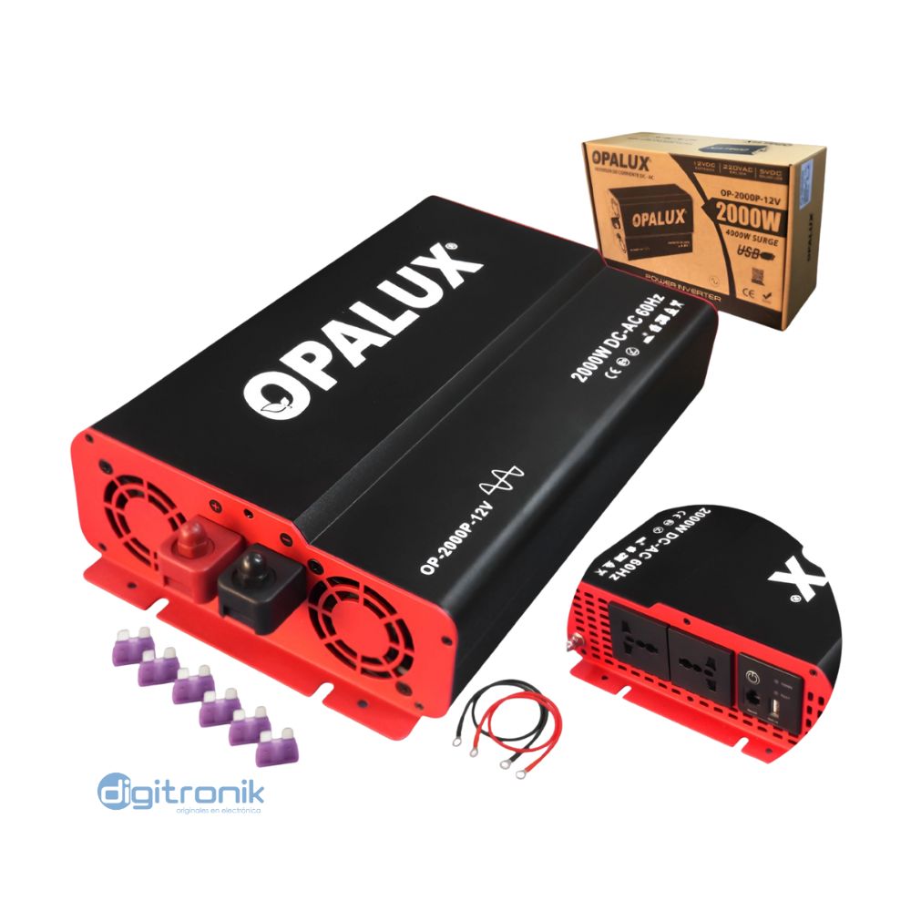 INVERSOR ONDA SENOIDAL PURA 2000W 12VDC - 220VAC OPALUX OP-2000P-12V