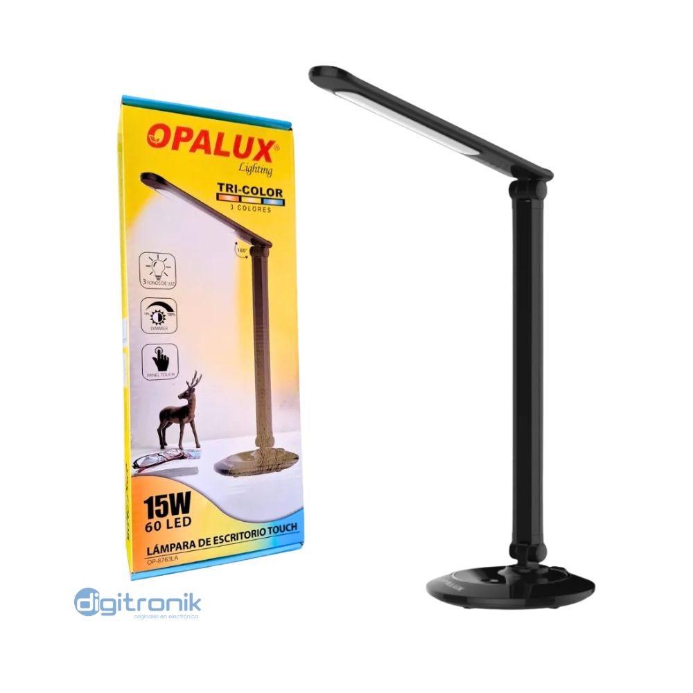 LAMPARA DE ESCRITORIO TOUCH OPALUX 15W 60 LED 3CCT OP-8763LA