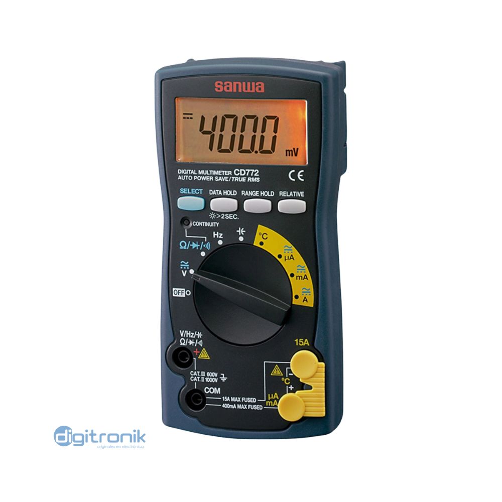 MULTIMETRO DIGITAL - AC/ TRUE RMS, AC/ DC  SANWA CD-772