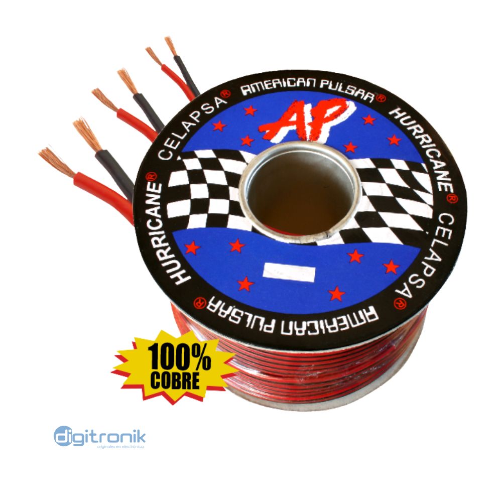 CABLE ROJO Y NEGRO Nº 24 100M  HURRICANE AP-24