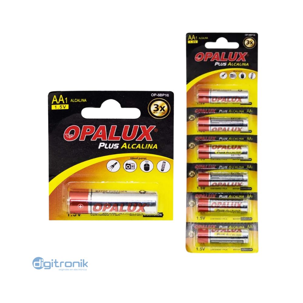 PILA ALCALINA AA 1.5V OPALUX OP-6BP16