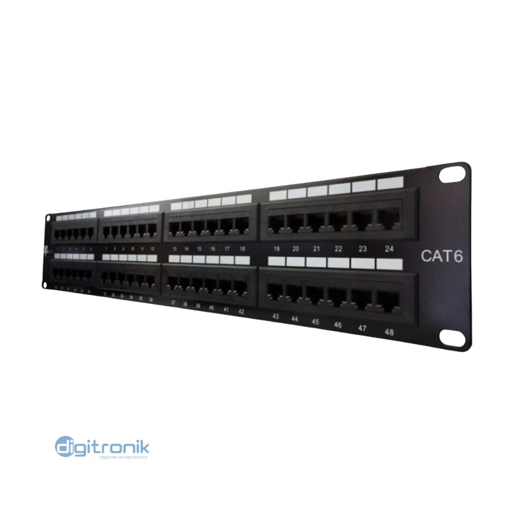 DIXON PATCH PANEL CAT.6 DE PUERTOS TIPO 110 P48T-K11-C6C/BK