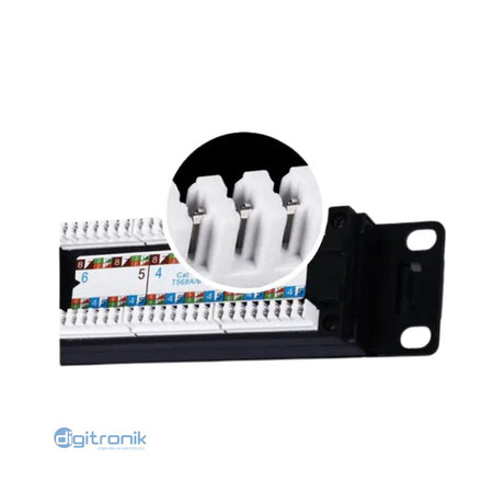 DIXON PATCH PANEL CAT.6 DE PUERTOS TIPO 110 P48T-K11-C6C/BK