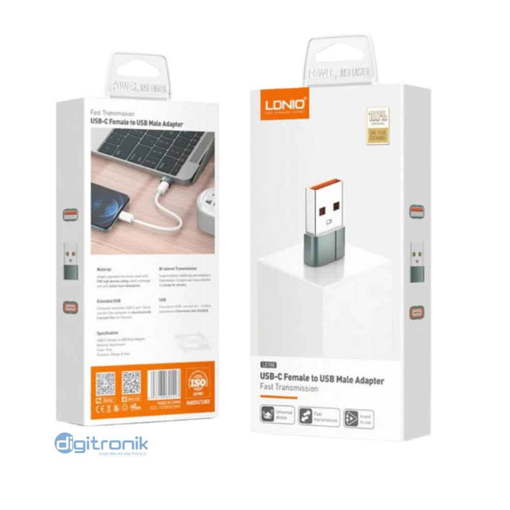 ADAPTADOR OTG LDNIO USB A USB - C LC150