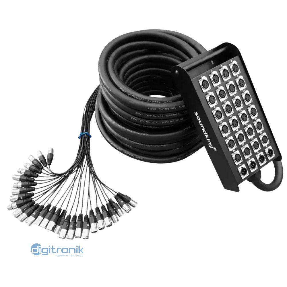 MEDUSA 24 VIAS XLR F+4 VIAS XLR M AUX 30M SOUNDKING AH106/30M