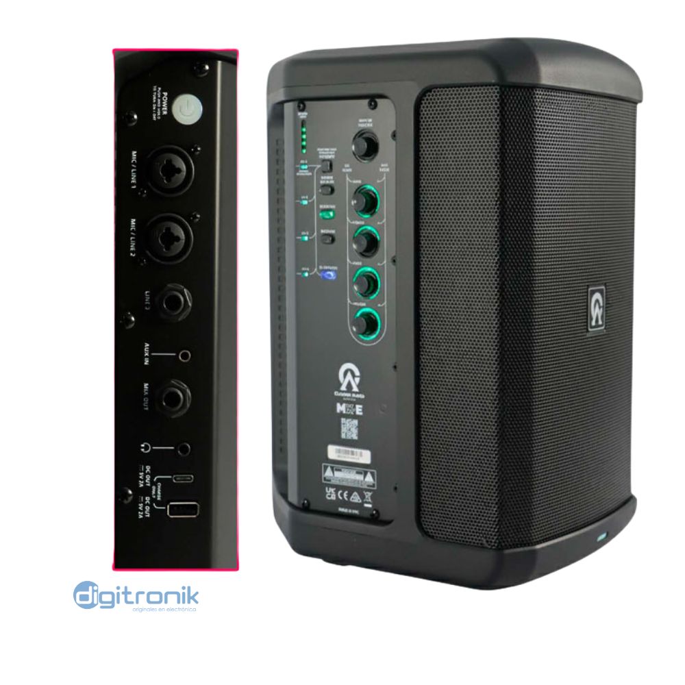 CUSTOM AUDIO SYSTEM MX-E PARLANTE PORTATIL CON 2 MIC WIRELESS