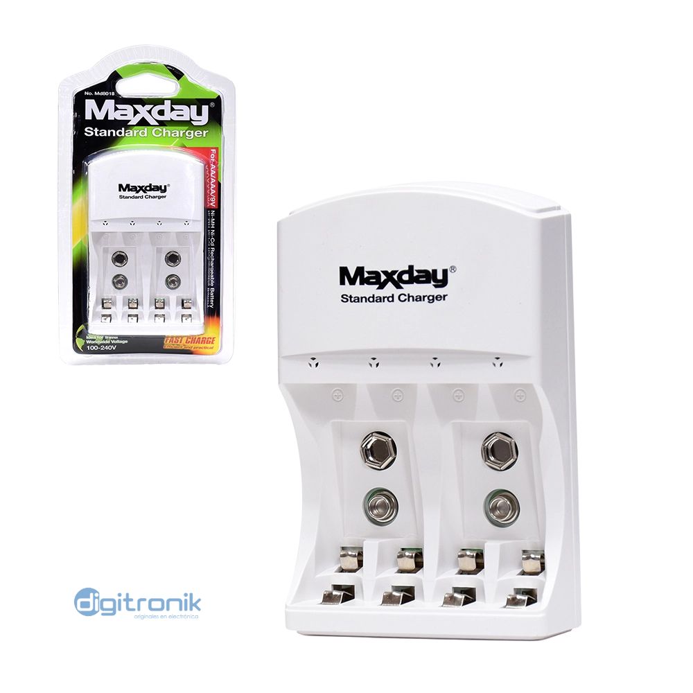 CARGADOR (AA/AAA/9V) BLISTER 801B BLANCO ZZ-MD-801B – digitronik