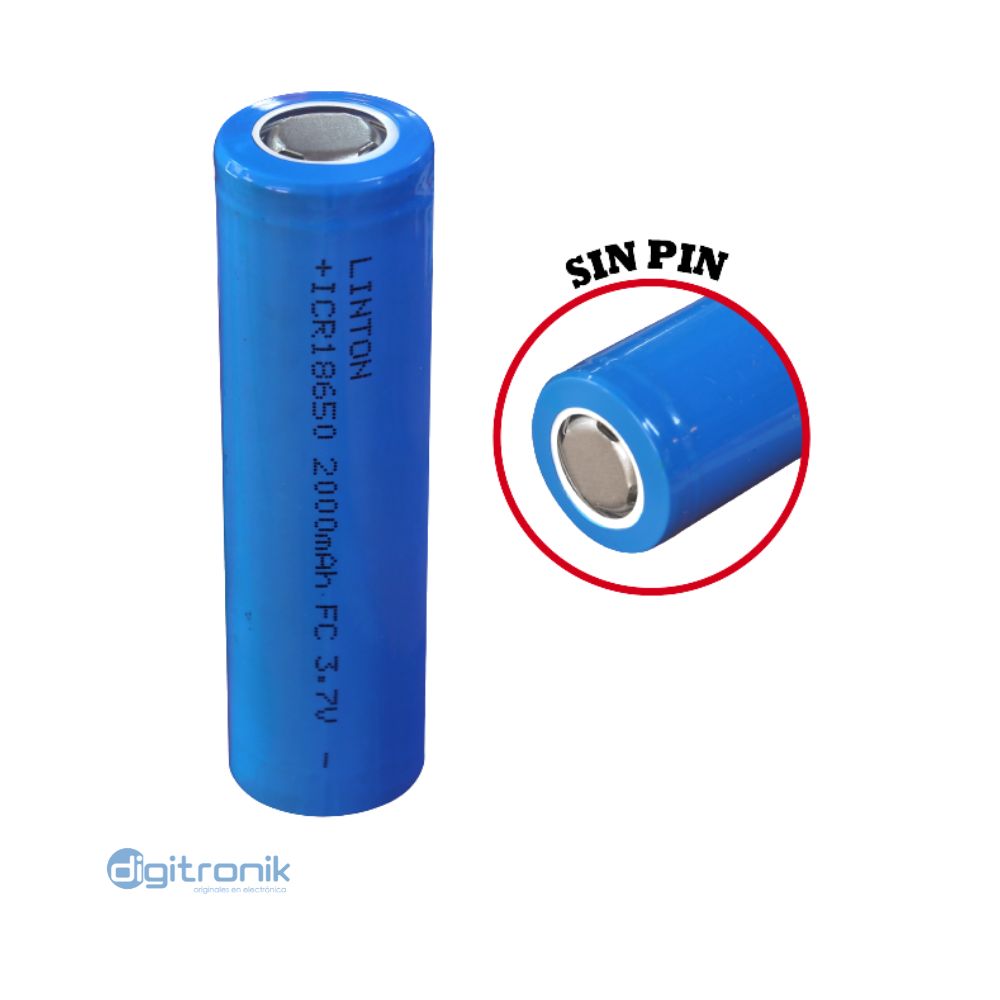 BATERIA RECARGABLE 18650 LITIO 3.7V LINTON 2000MAH LI-ICR18650-20FC