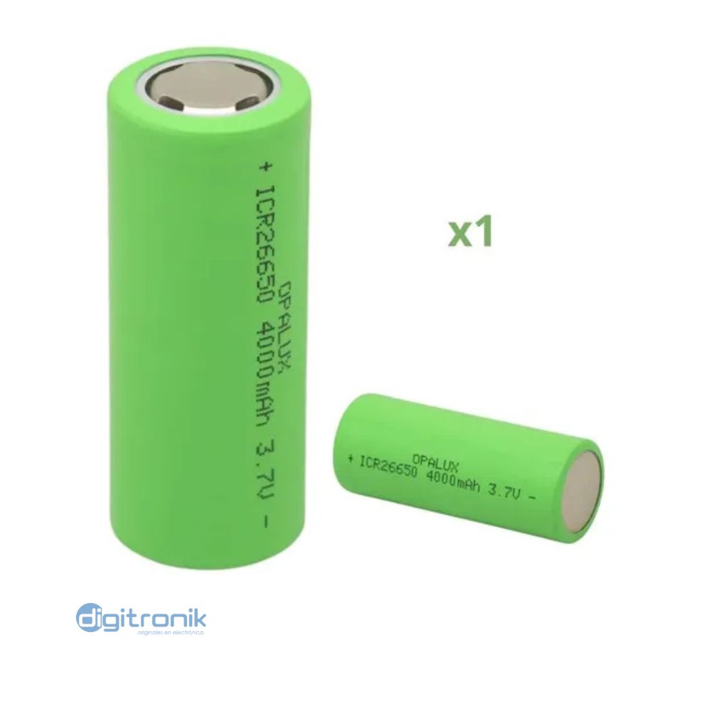 BATERIA RECARGABLE LI-ON LIFEPO4 3.7V OPALUX 4000MAH ICR26650-4000