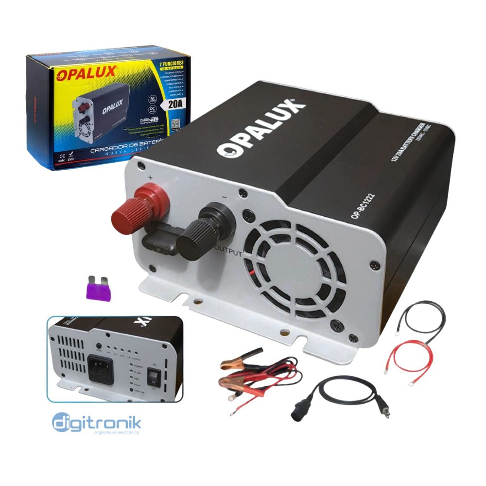 CARGADOR DE BATERIA OPALUX 20A 12VDC OP-BC1222