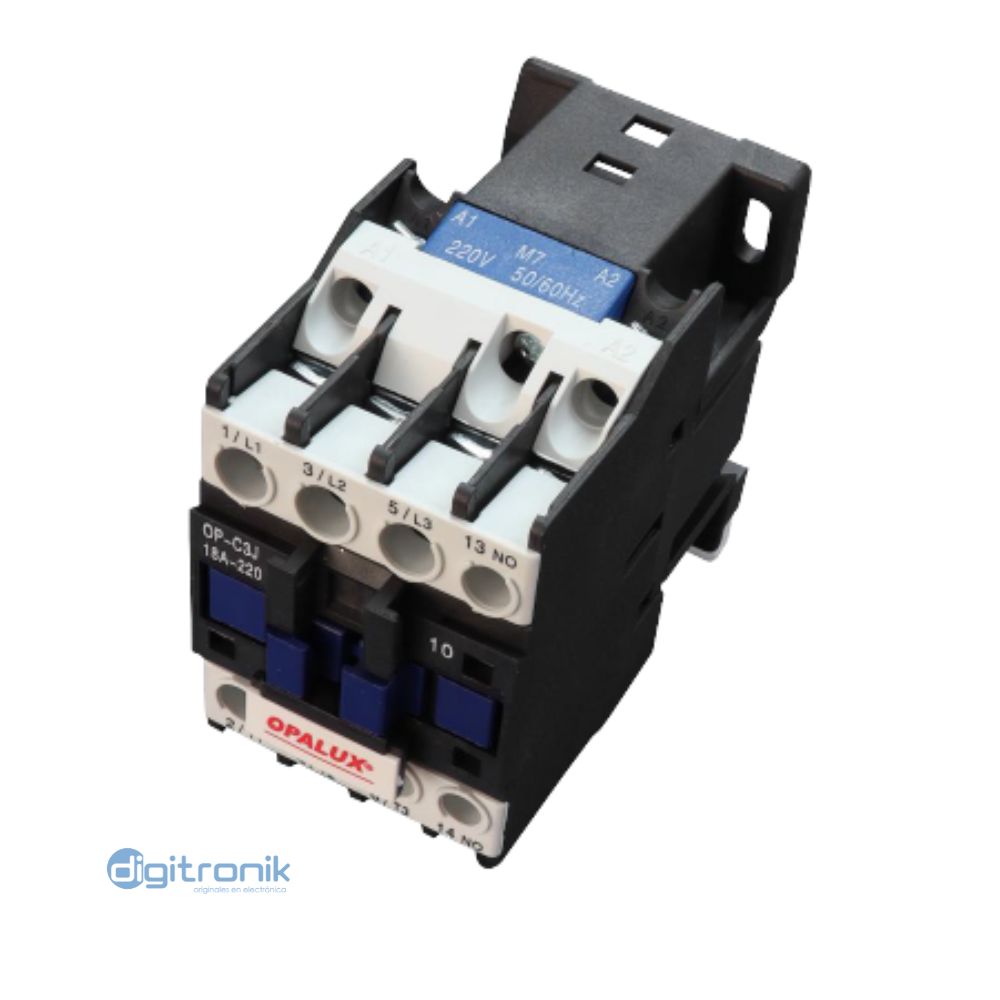 CONTACTOR 220VAC 18A 3 POLOS OPALUX OP-C3J18A-220