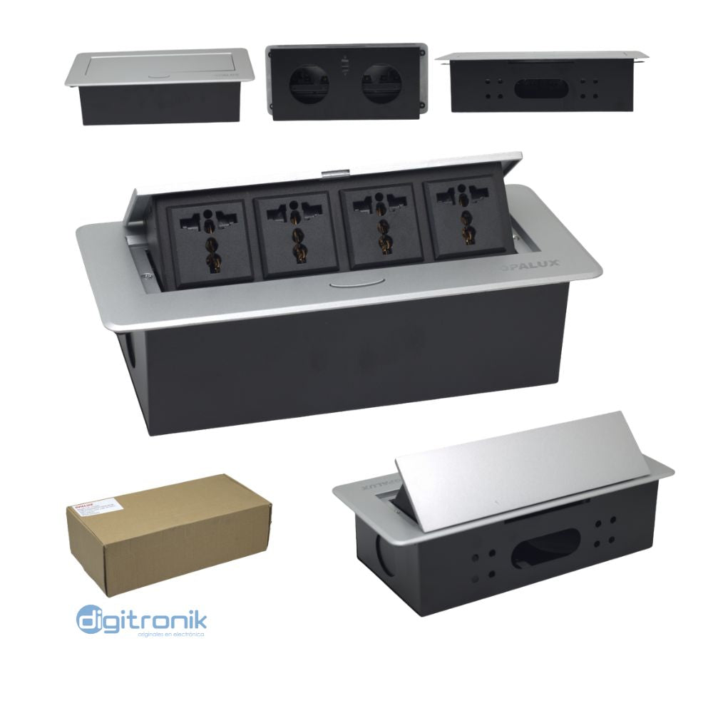 TOMACORRIENTE PARA MUEBLE OPALUX 4 TOMAS MULTIPLES OP-UTS4SL