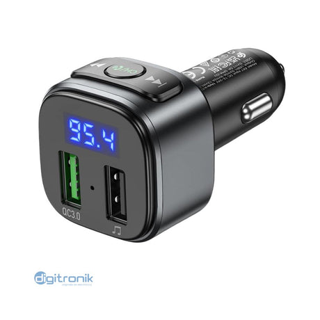CARGADOR DE AUTO QC3.0CON TRANSMISOR FM DAYCELL E67