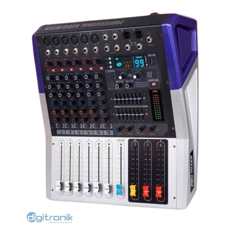 CONSOLA 6CH AMPLIFICADA 400W MACKENZIE MIX POWER 6 G2