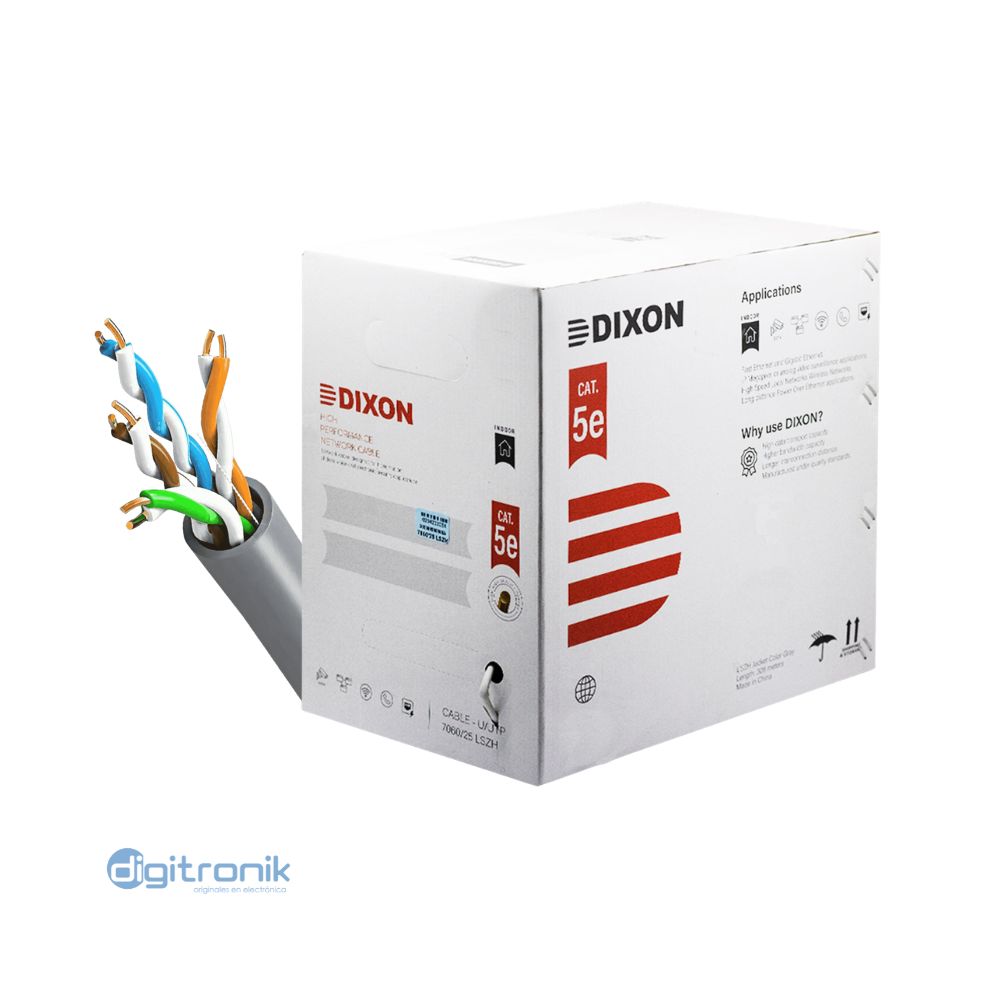 CABLE U/UTP CAT5E DIXON 4PX25 AWG GRIS LSZH 7060/25 LSZH (305M)