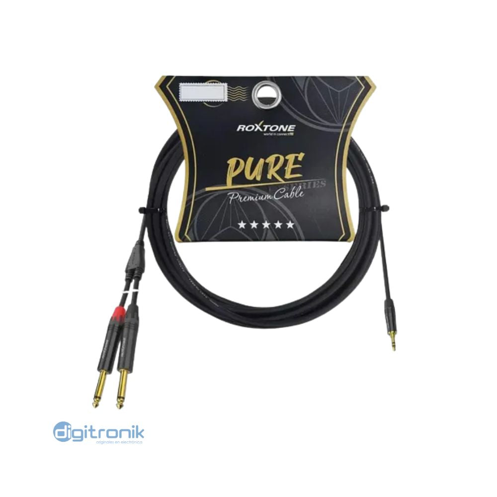 CABLE MINI PLUG 3.5MM A 2 PLUG 6.3MM PURE SERIES ROXTONE PACC280L2
