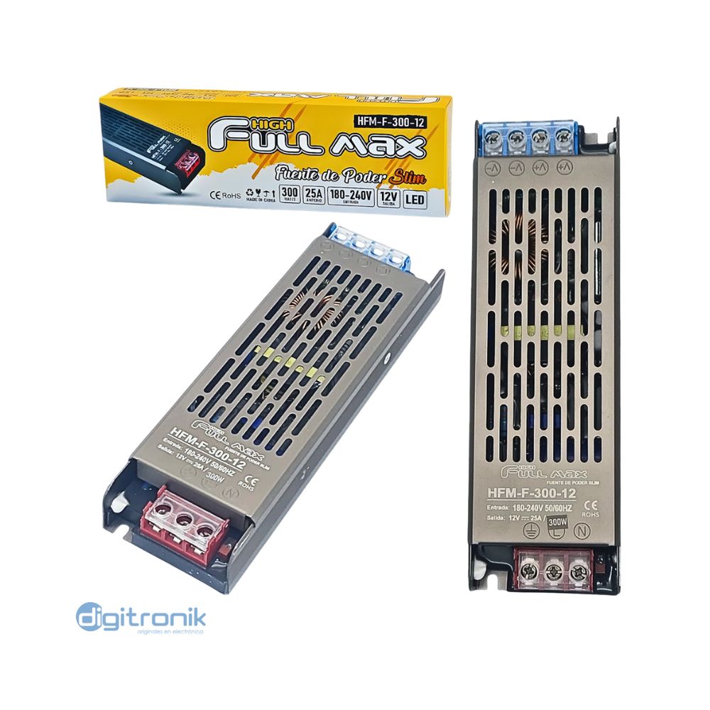 FUENTE DE ALIMENTACIÓN FULL MAX 300W-12V 25A ZZ-HFM-F-300-12