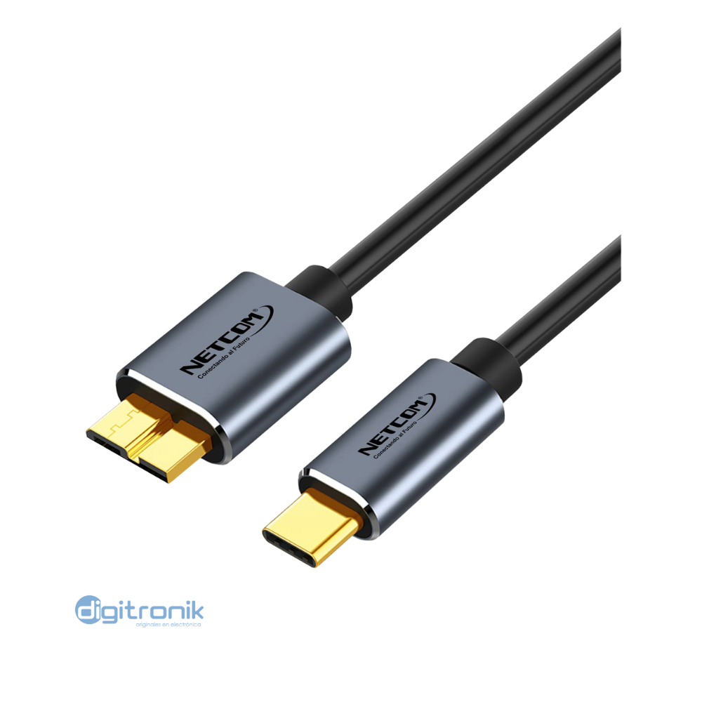 CABLE USB-A A MICRO-B V3.0 DE 0.3MTS NETCOM PE-CA0103 – digitronik