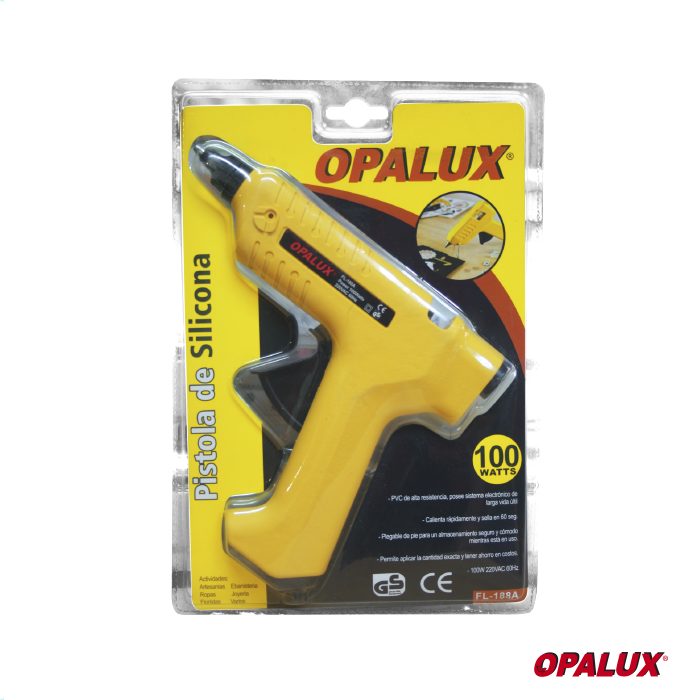 PISTOLA OPALUX P/SILICONA 100W 220VAC 60HZ FL-188A