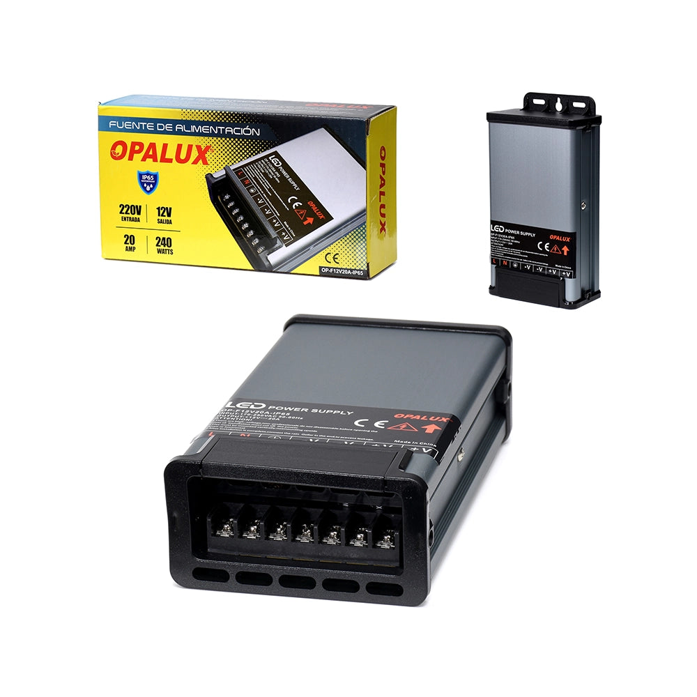 FUENTE SWITCHING VERTICAL 12V 20A OPALUX  OP-F12V20A-IP65