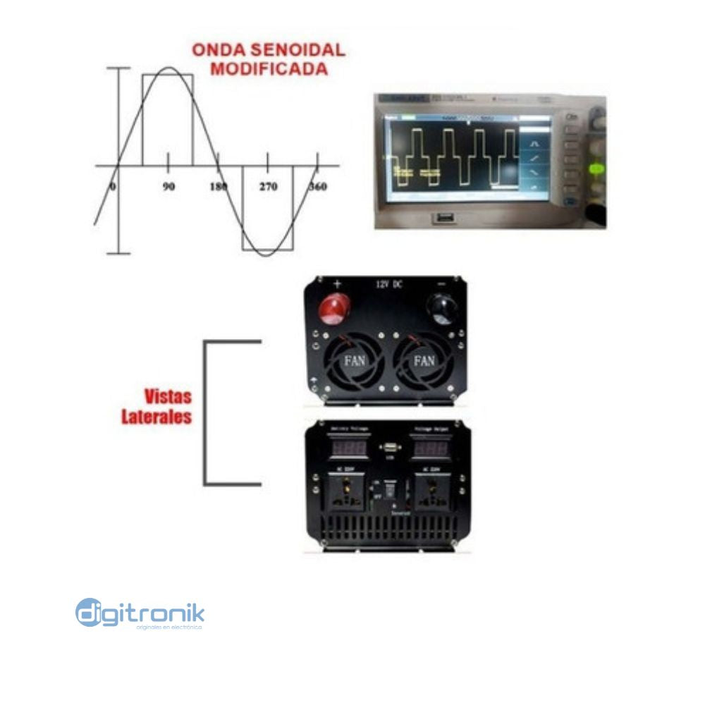 INVERSOR DE VOLTAJE DC12V-220V 3000W KAZO PWI-3000