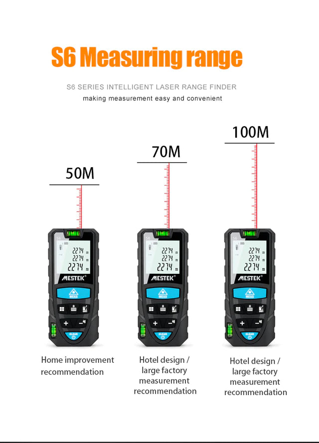 DISTANCIOMETRO DIGITAL LASER 100M MESTEK S6-100M MESTEK