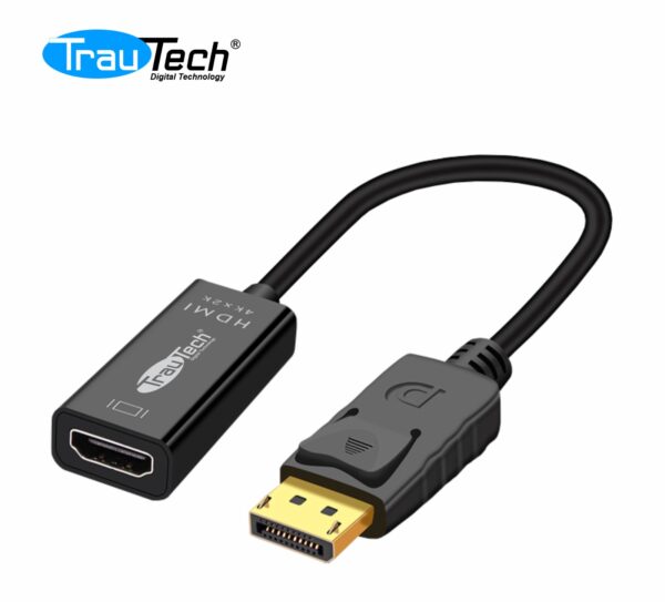 ADAPTADOR DISPLAYPORT DP MACHO A HDMI HEMBRA PE-DP0092 TRAUTECH