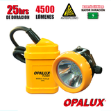 LINTERNA MINERO OPALUX 25 HRS 1 LED ALTA 6 LED BAJA 35AH KJ3.5LM