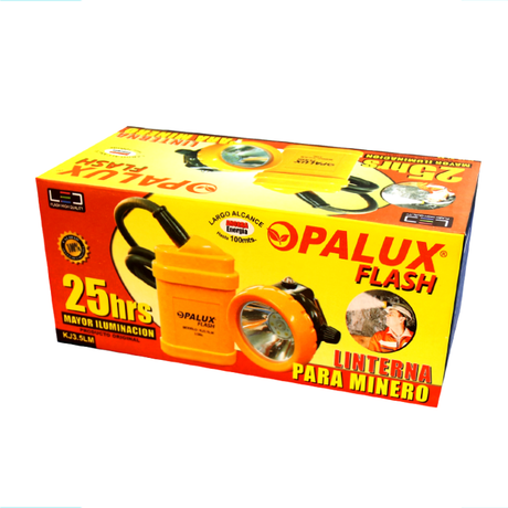 LINTERNA MINERO OPALUX 25 HRS 1 LED ALTA 6 LED BAJA 35AH KJ3.5LM