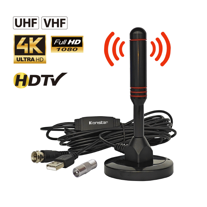 ANTENA PARA TV DIGITAL KONSTAR UHF/VHF HDTV 4K 1080P 1080I 720P KS-H02