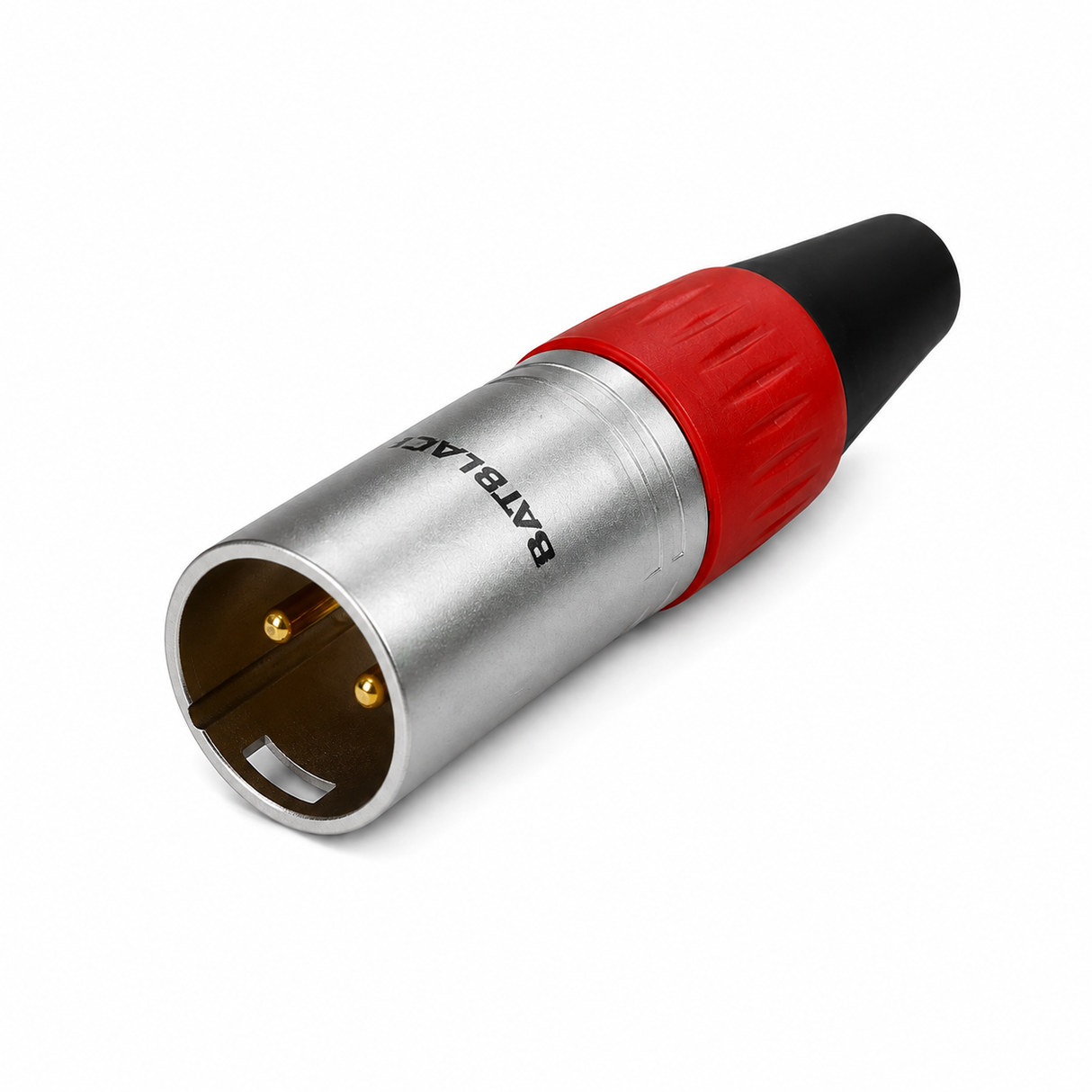 CONECTOR CANON XLR MACHO 3 PINES BATBLACK ROJO LA1056MF-R