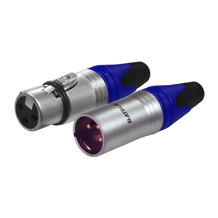 CONECTOR XLR HEMBRA Y MACHO 3 PINES BATBLACK AZUL LA1312MF-AZ